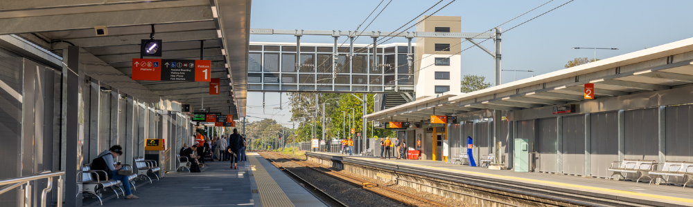 This image shows a concept design for the new accessible station looking to the front of the new station from the station carpar